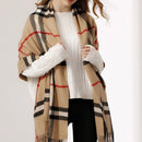 Cachecol Unissex Xadrez Clássico com Franjas para Inverno