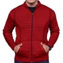 Casaco Masculino de Lã Tricot com Zíper e Bolsos