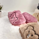 Pantufa Ursinho de Inverno Peluciada Antiderrapante